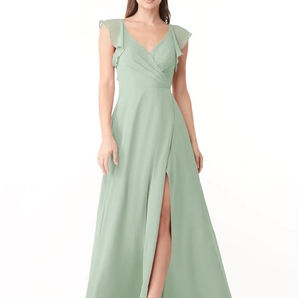 Azazie Yoko Bridesmaid dress - Agave - Size 6